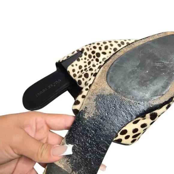 Jenni Kayne Pony Hair Leopard Print Mules Size: 38 - Picture 5 of 7